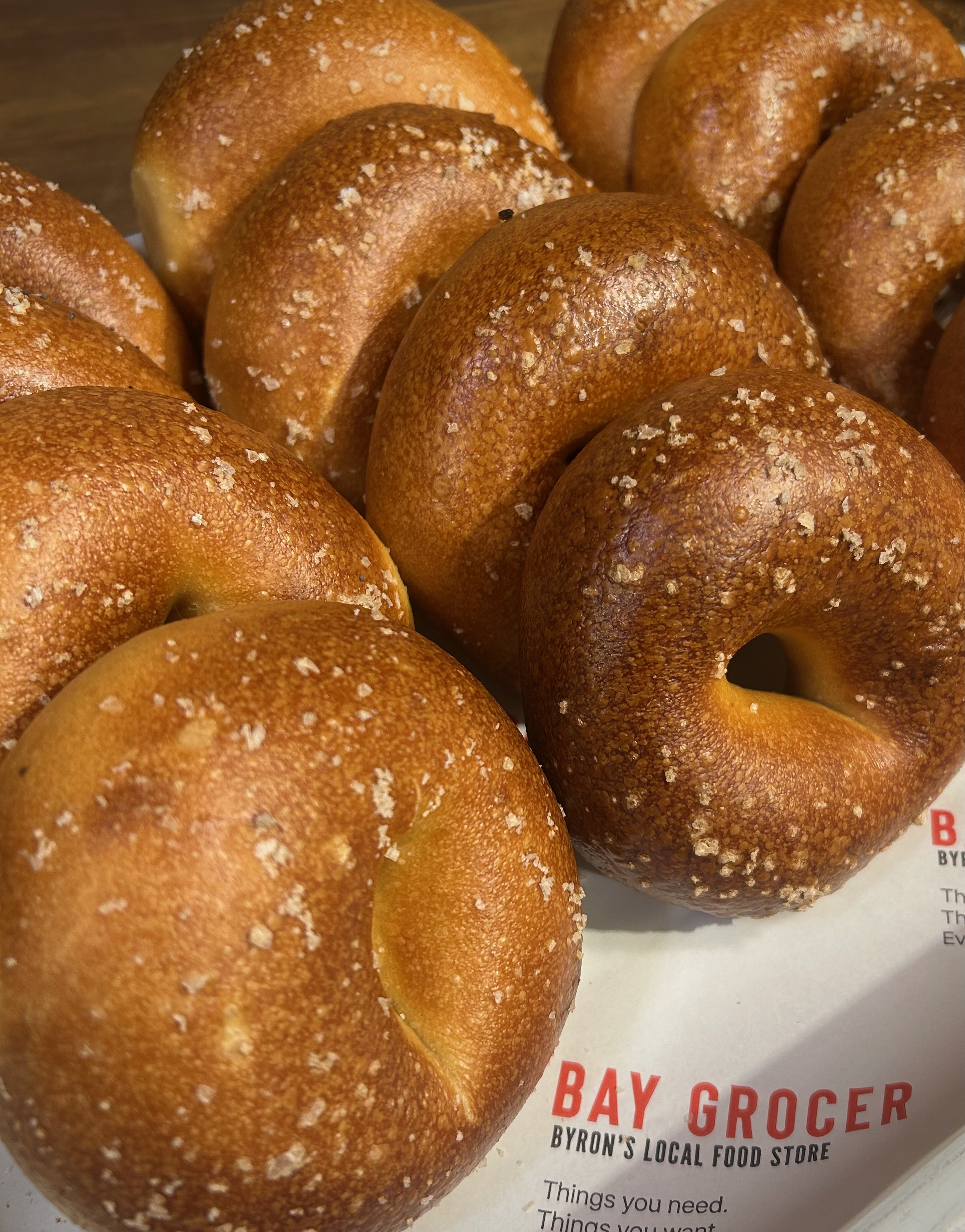 Fresh Mister salt bagels at The Bay Grocer